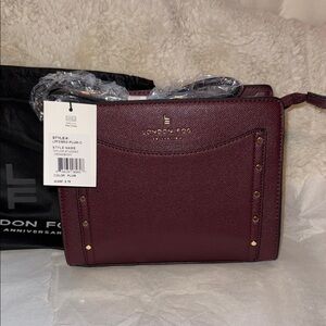 London Fog Plum Crossbody Bag